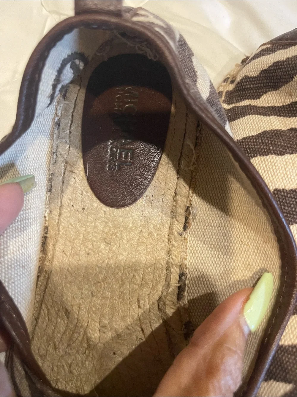 Michael Kors Zebra-Print Espadrille Flats in Brown & Cream